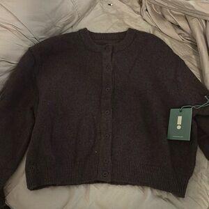 NWT Daily drills chocolate cardigan xs/s